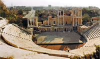 The Roman Amphitheater facing the Academy